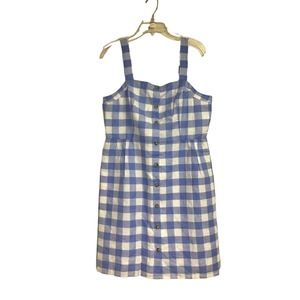 J. Crew Blue and White Picnic Dress Size 12
